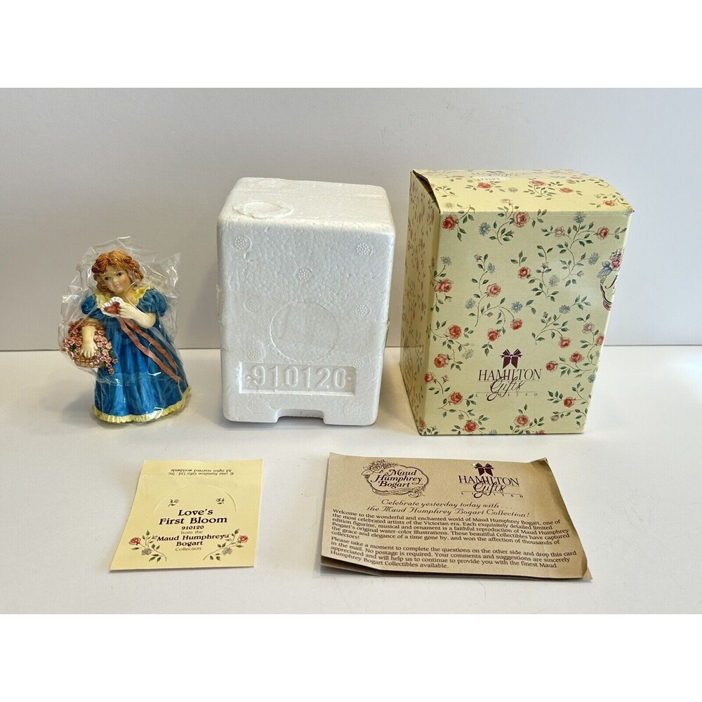 VINTAGE Maud Humphrey Bogart - LOVE'S FIRST BLOOM Figure - Hamilton Gifts (1992)